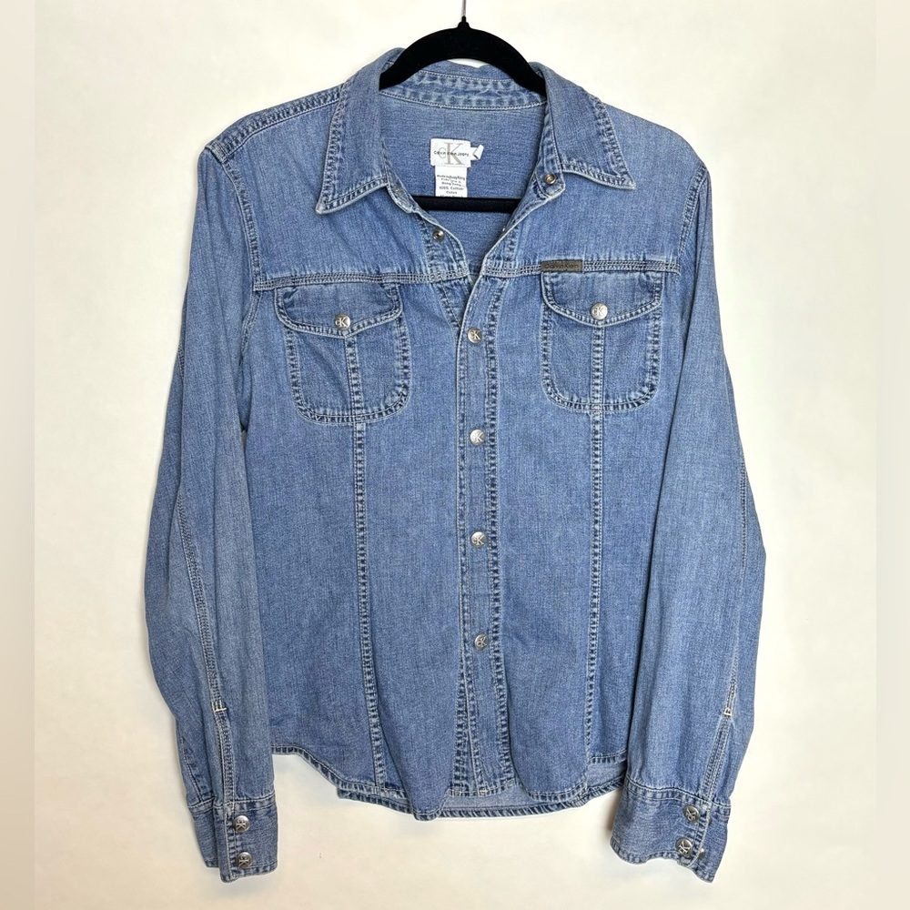 Fitted Calvin Klein Denim Button Up